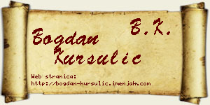 Bogdan Kursulić vizit kartica